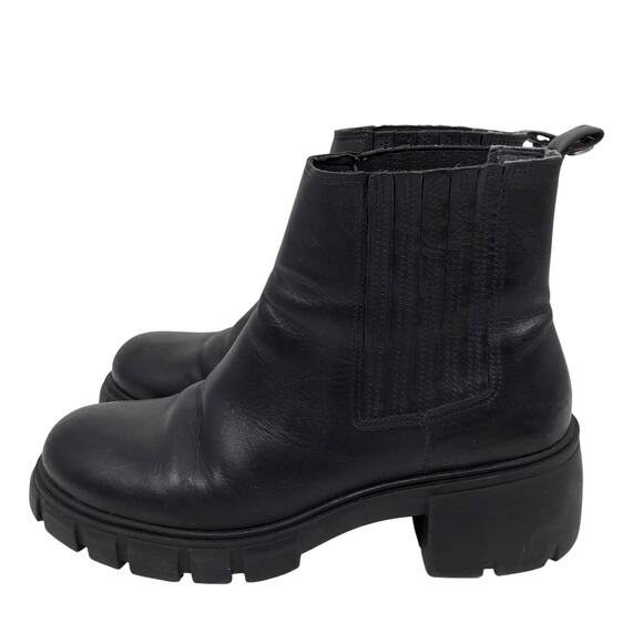 Steve Madden Rankel Chunky Platform Boots 10 Leather Lug Sole Chelsea Y2K Style - Picture 3 of 12